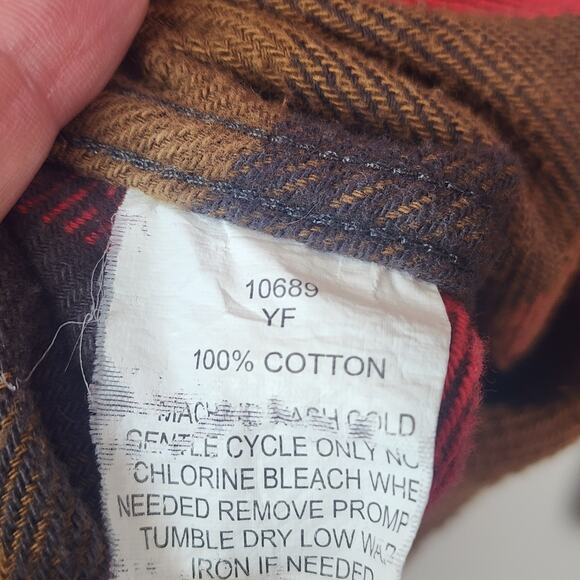 Filson Vintage Flannel Work Shirt Men's Small Red Plaid Cotton Button Down - Picture 5 of 7